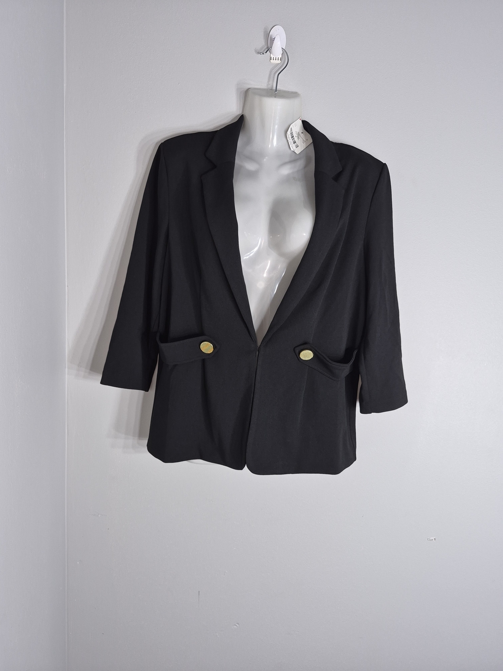 Black Women's Blazer with Gold Button Detail